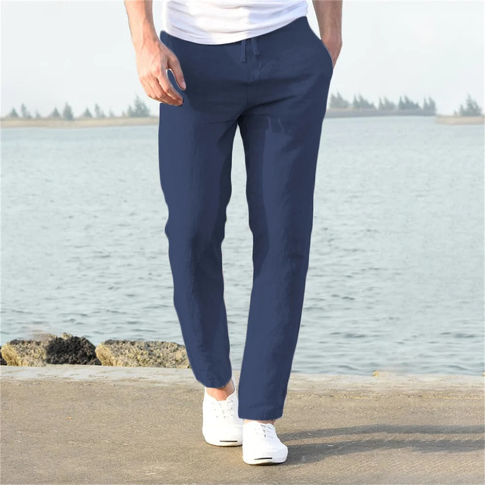 Herren Leinenhose mit Kordelzug 10