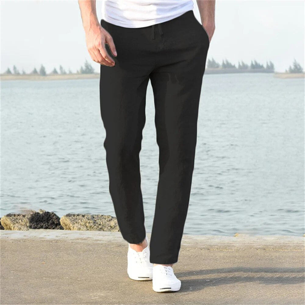 Herren Leinenhose mit Kordelzug 3