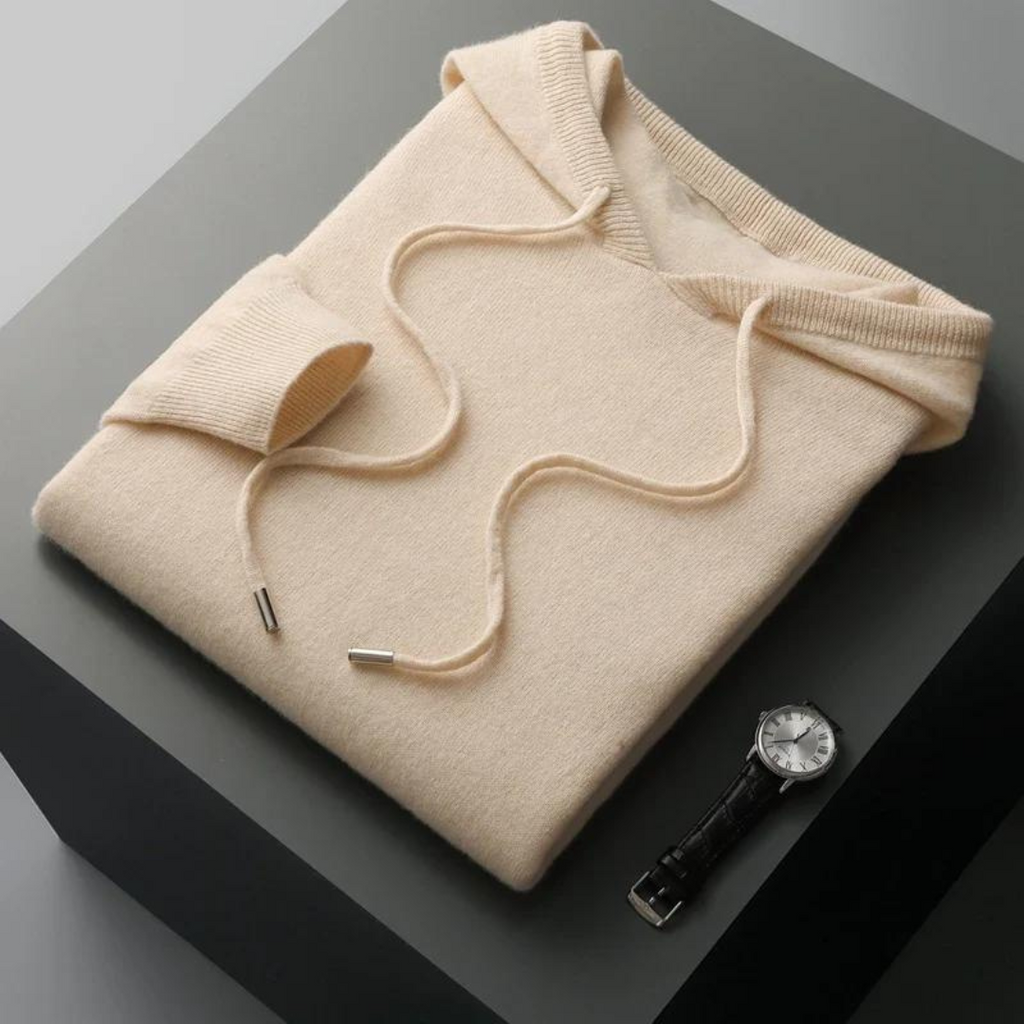 Herren Merino Strick Kapuzenpullover 0