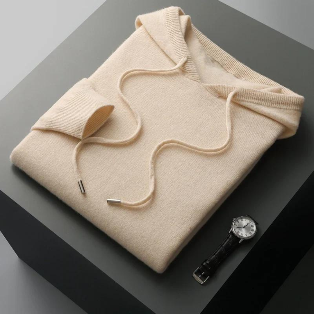 Herren Merino Strick Kapuzenpullover 0