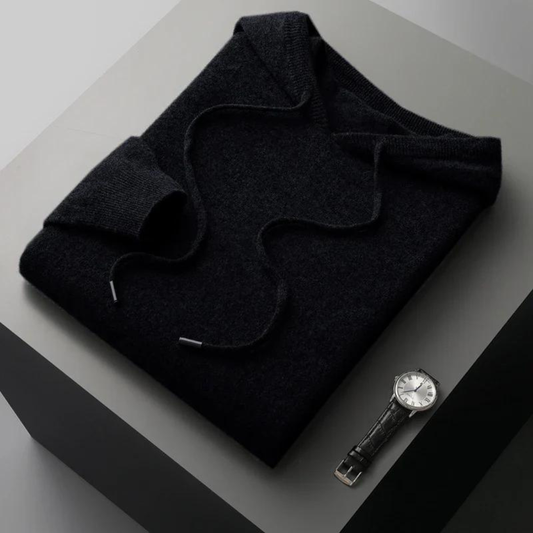 Herren Merino Strick Kapuzenpullover 10