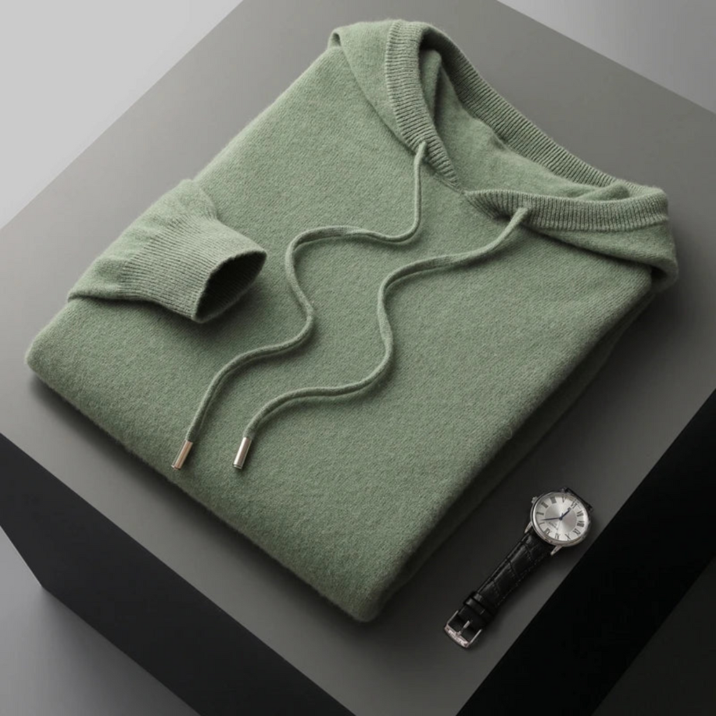 Herren Merino Strick Kapuzenpullover 12
