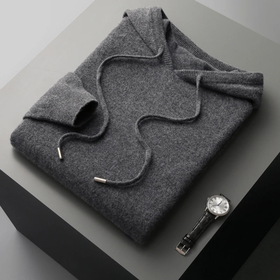 Herren Merino Strick Kapuzenpullover 15