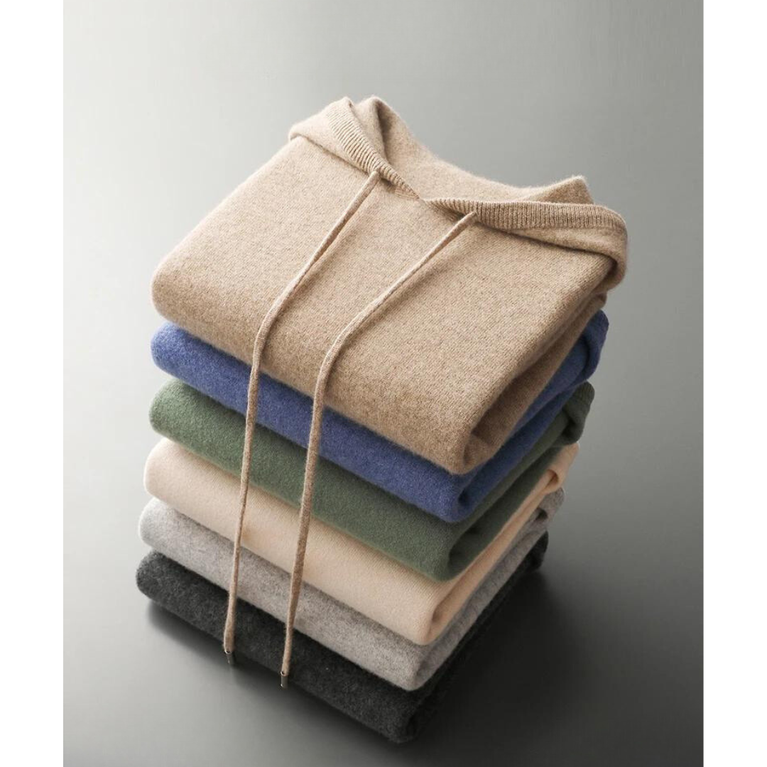 Herren Merino Strick Kapuzenpullover 6