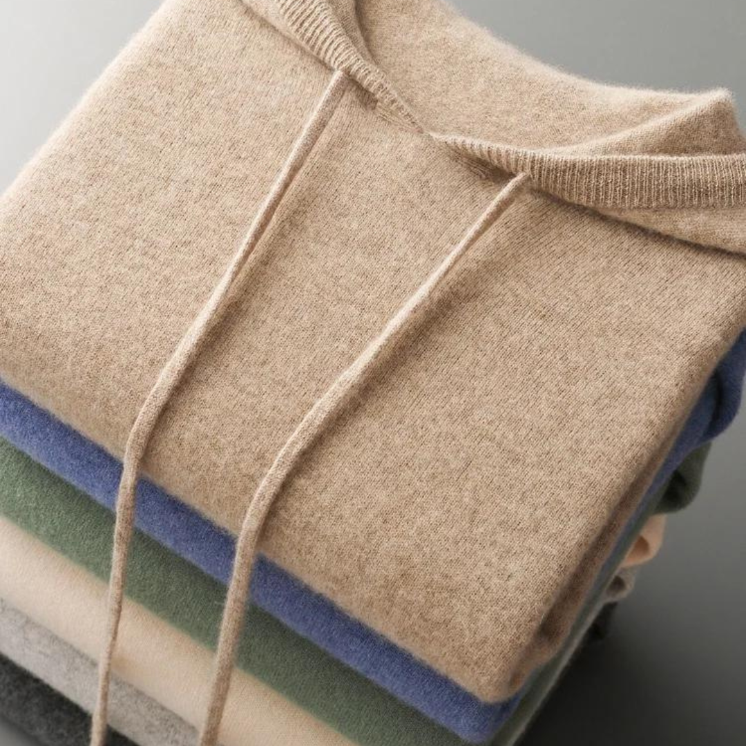 Herren Merino Strick Kapuzenpullover 8