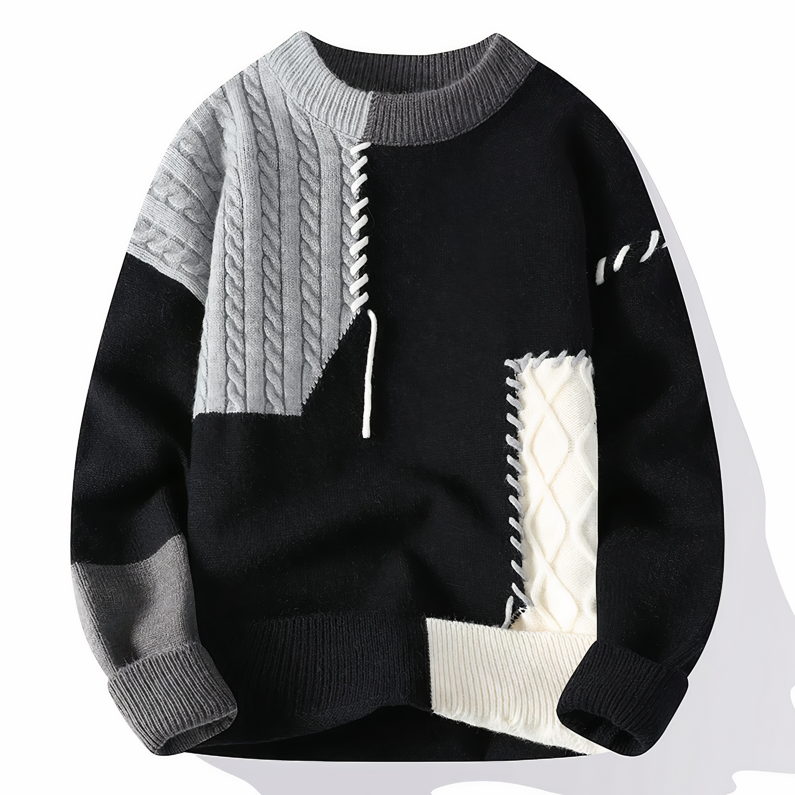 Herren Patchwork Pullover 4
