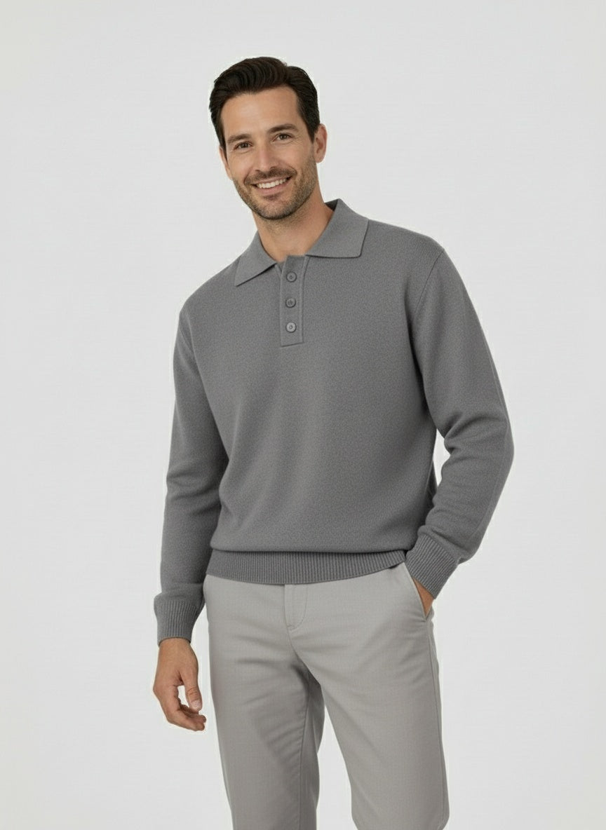 Herren Poloshirt Langarm im Modernen Klassischen Stil 3
