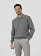 Herren Poloshirt Langarm im Modernen Klassischen Stil 3