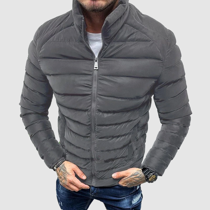 Herren Pufferjacke Hochkragen Steppjacke für Winter 2