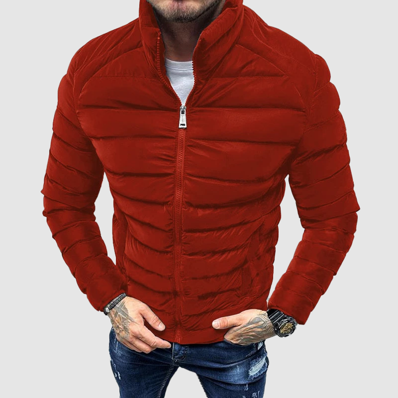 Herren Pufferjacke Hochkragen Steppjacke für Winter 3