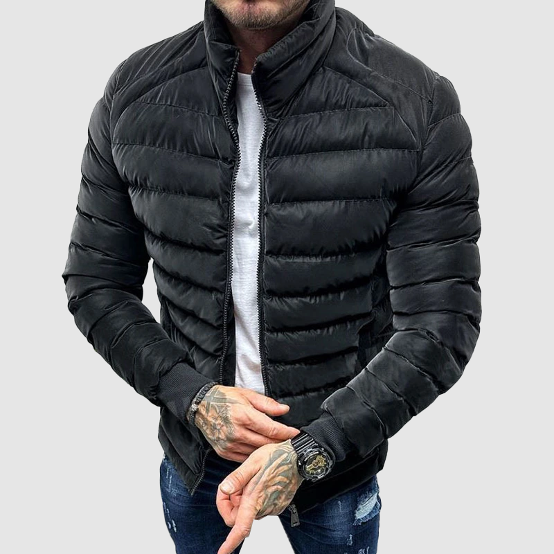 Herren Pufferjacke Hochkragen Steppjacke für Winter 4