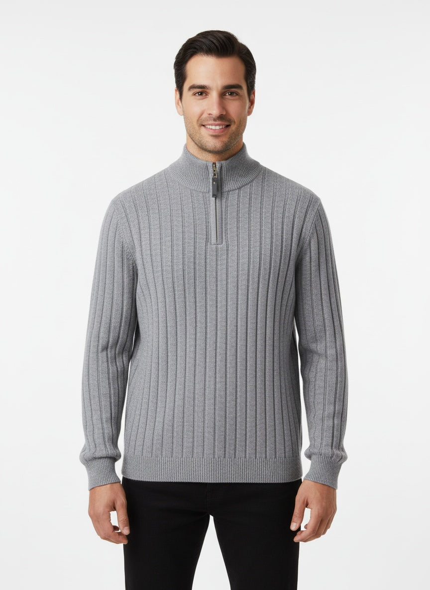 Herren Pullover mit Halbem Reißverschluss aus Hochwertigem Stoff 5