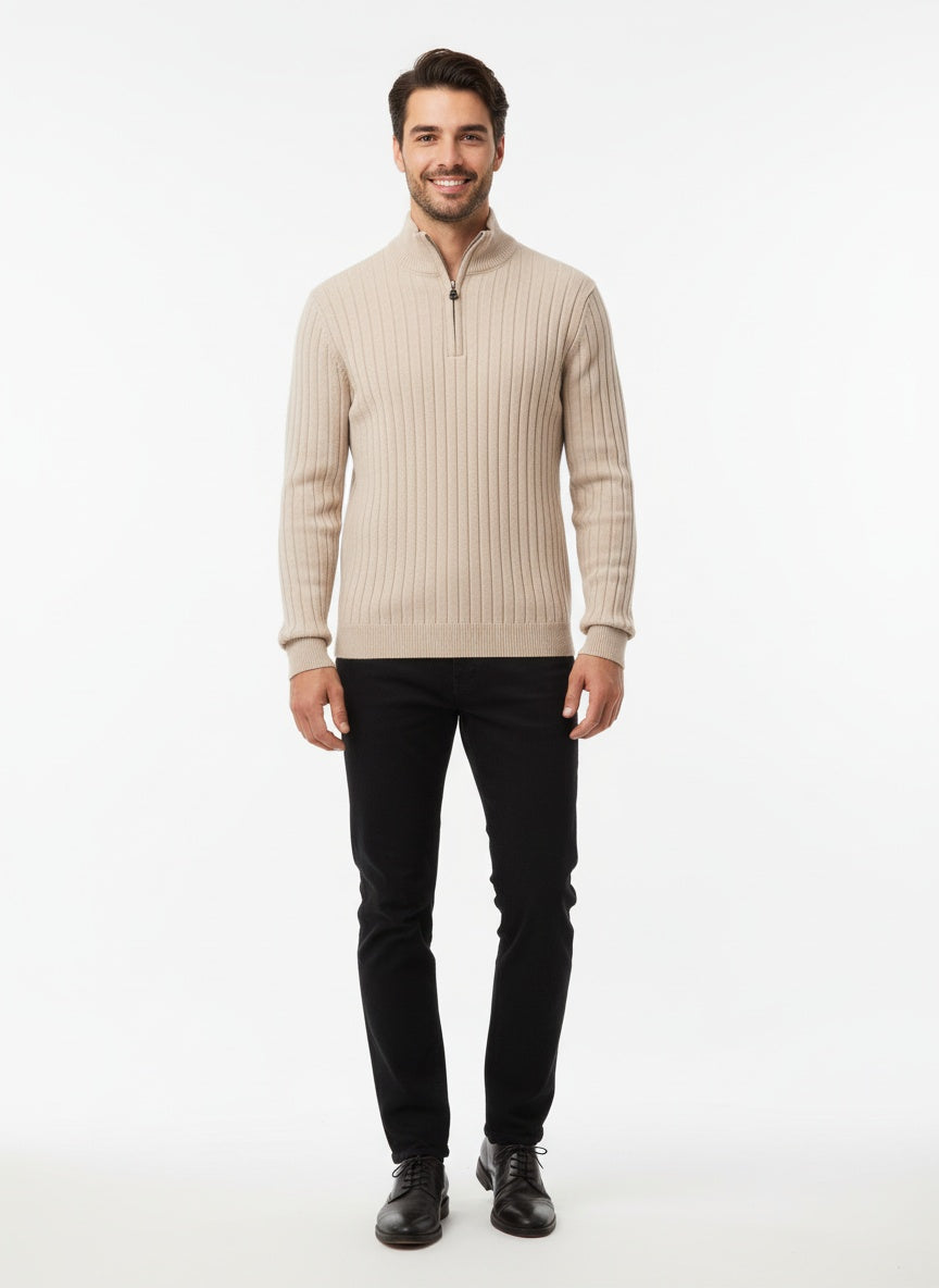 Herren Pullover mit Halbem Reißverschluss aus Hochwertigem Stoff 7