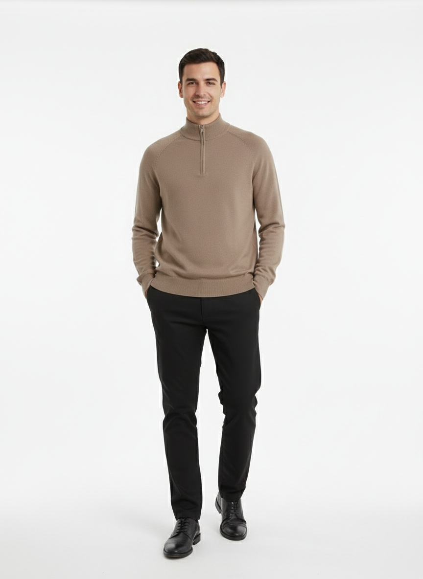 Herren Pullover mit Halbem Reißverschluss für Alltag und Freizeit 1