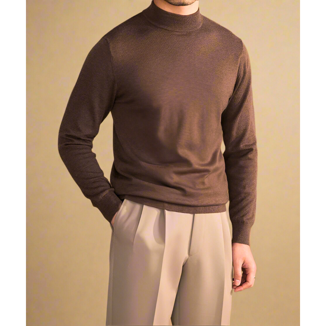 Herren Rollkragenpullover aus Hochwertiger Wolle 0