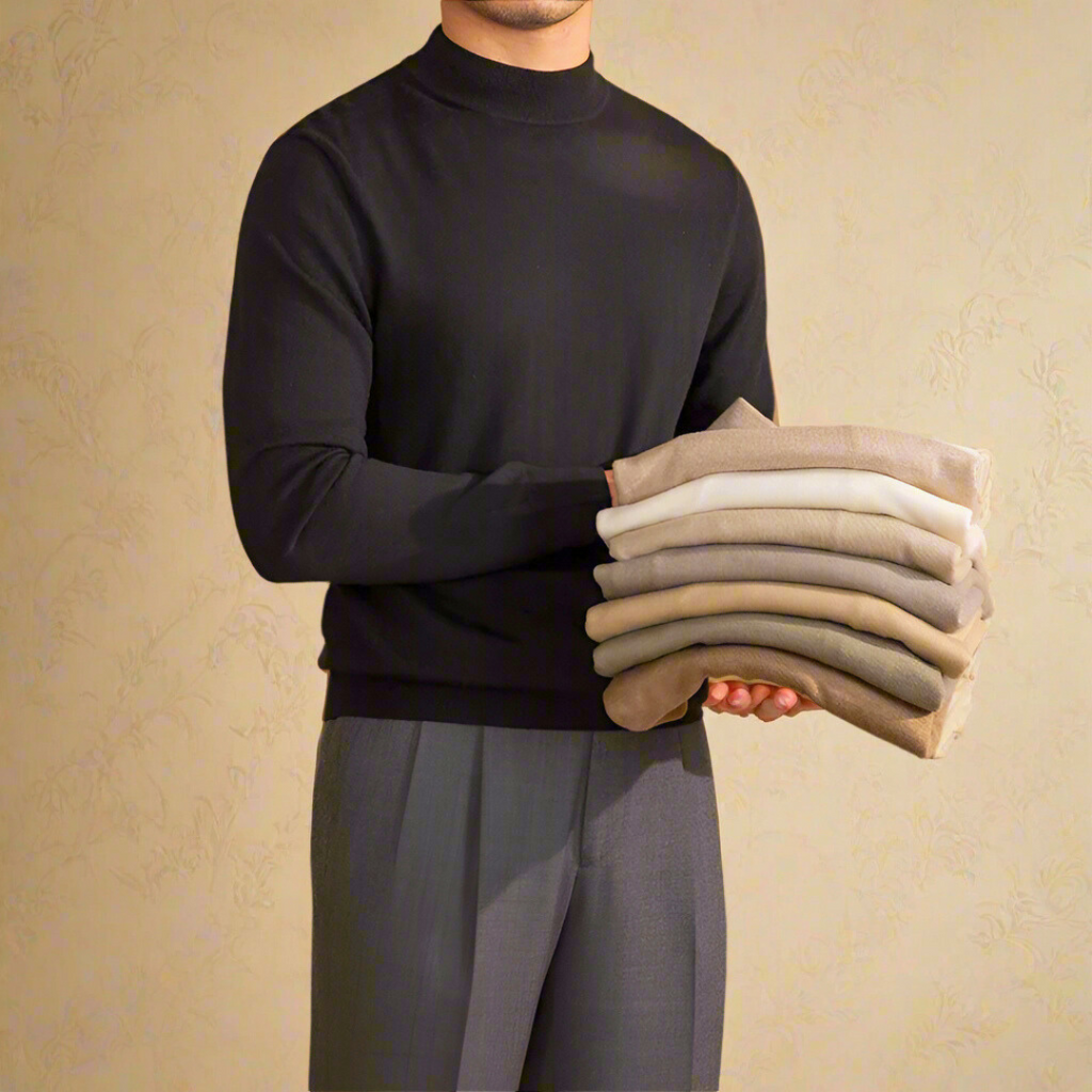 Herren Rollkragenpullover aus Hochwertiger Wolle 1