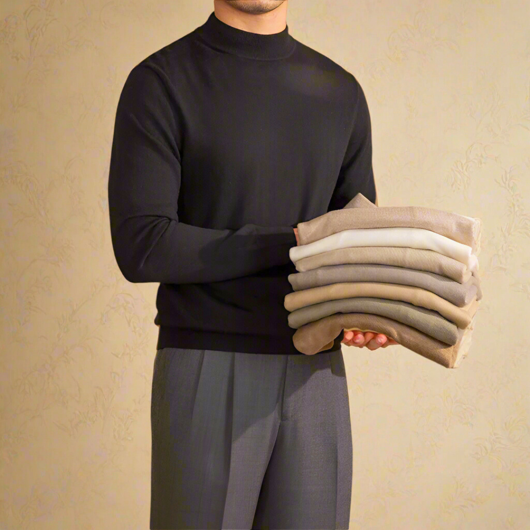 Herren Rollkragenpullover aus Hochwertiger Wolle 1