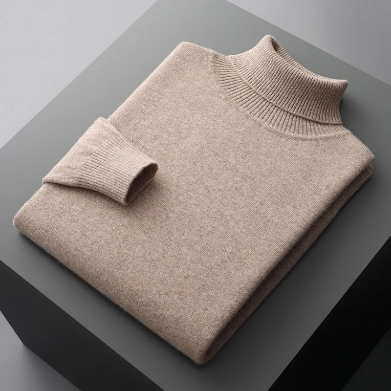 Herren Rollkragenpullover aus Wolle mit zeitlosem Design 1