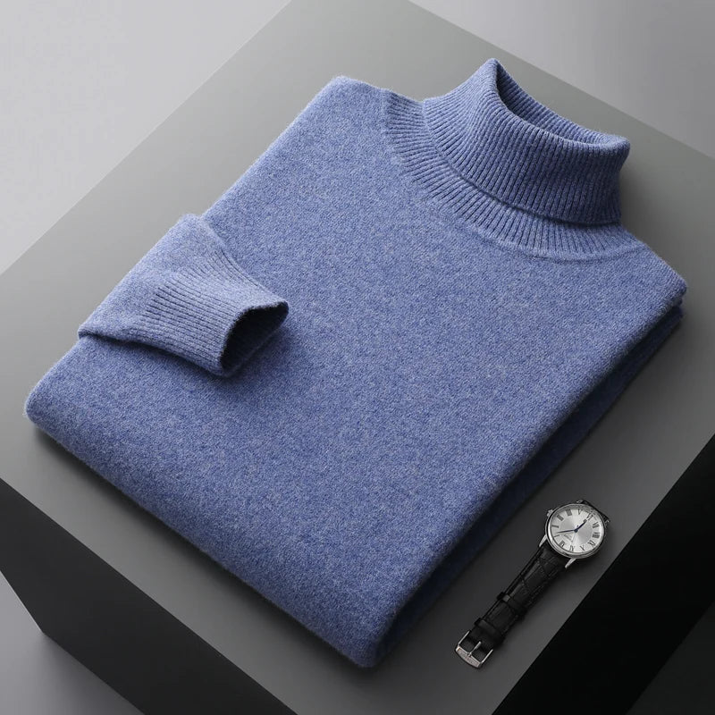 Herren Rollkragenpullover aus Wolle mit zeitlosem Design 2