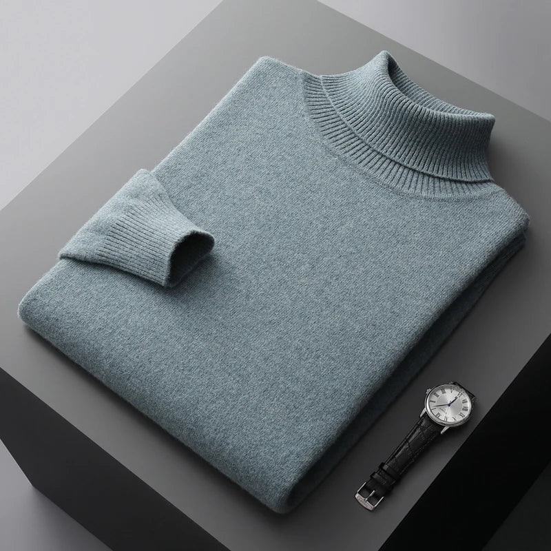 Herren Rollkragenpullover aus Wolle mit zeitlosem Design 3
