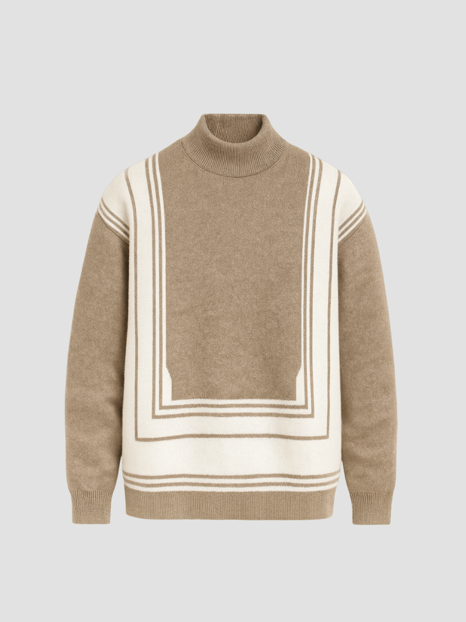 Herren Rollkragenpullover mit Geometrischem Muster 0