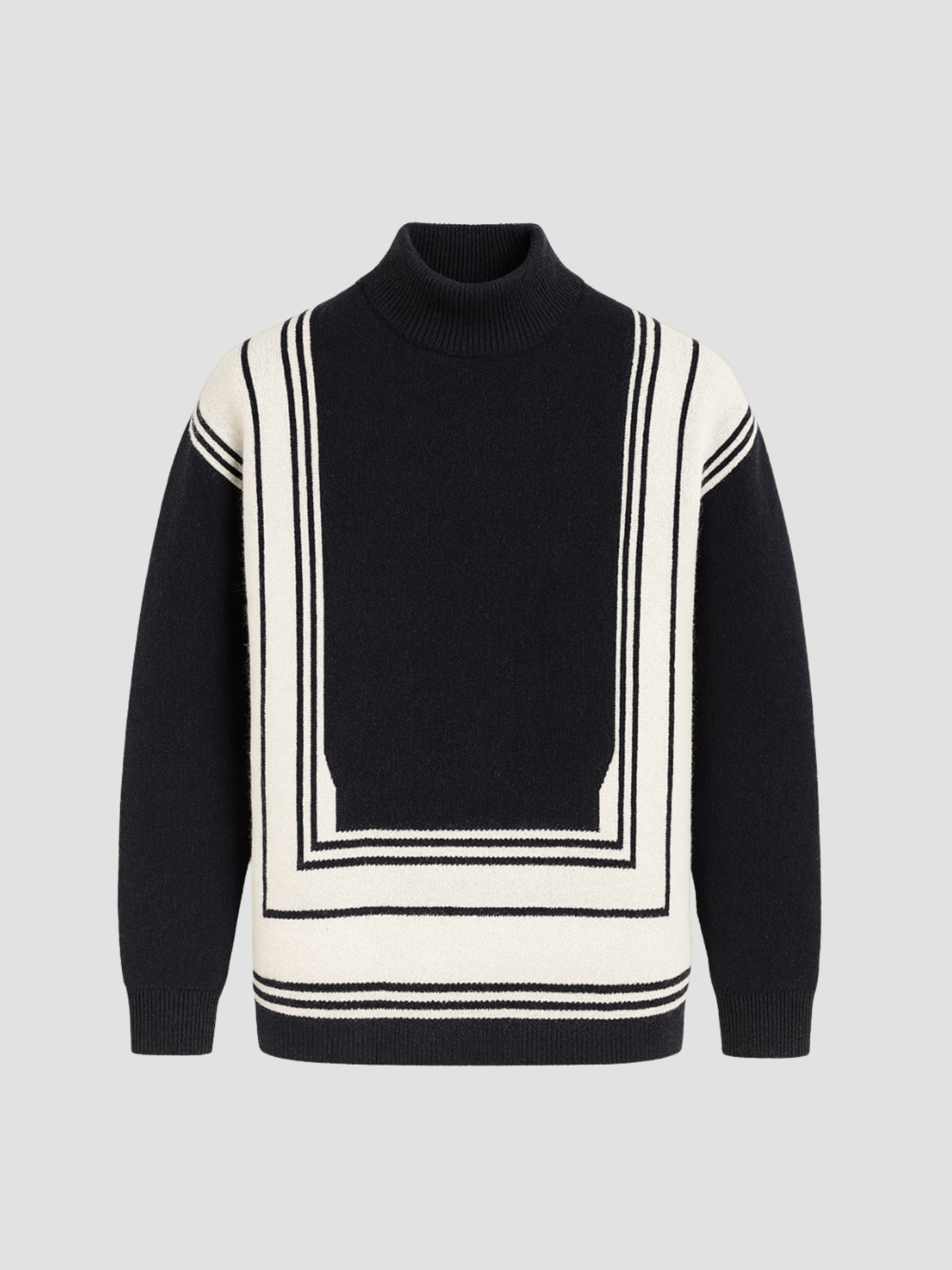 Herren Rollkragenpullover mit Geometrischem Muster 2