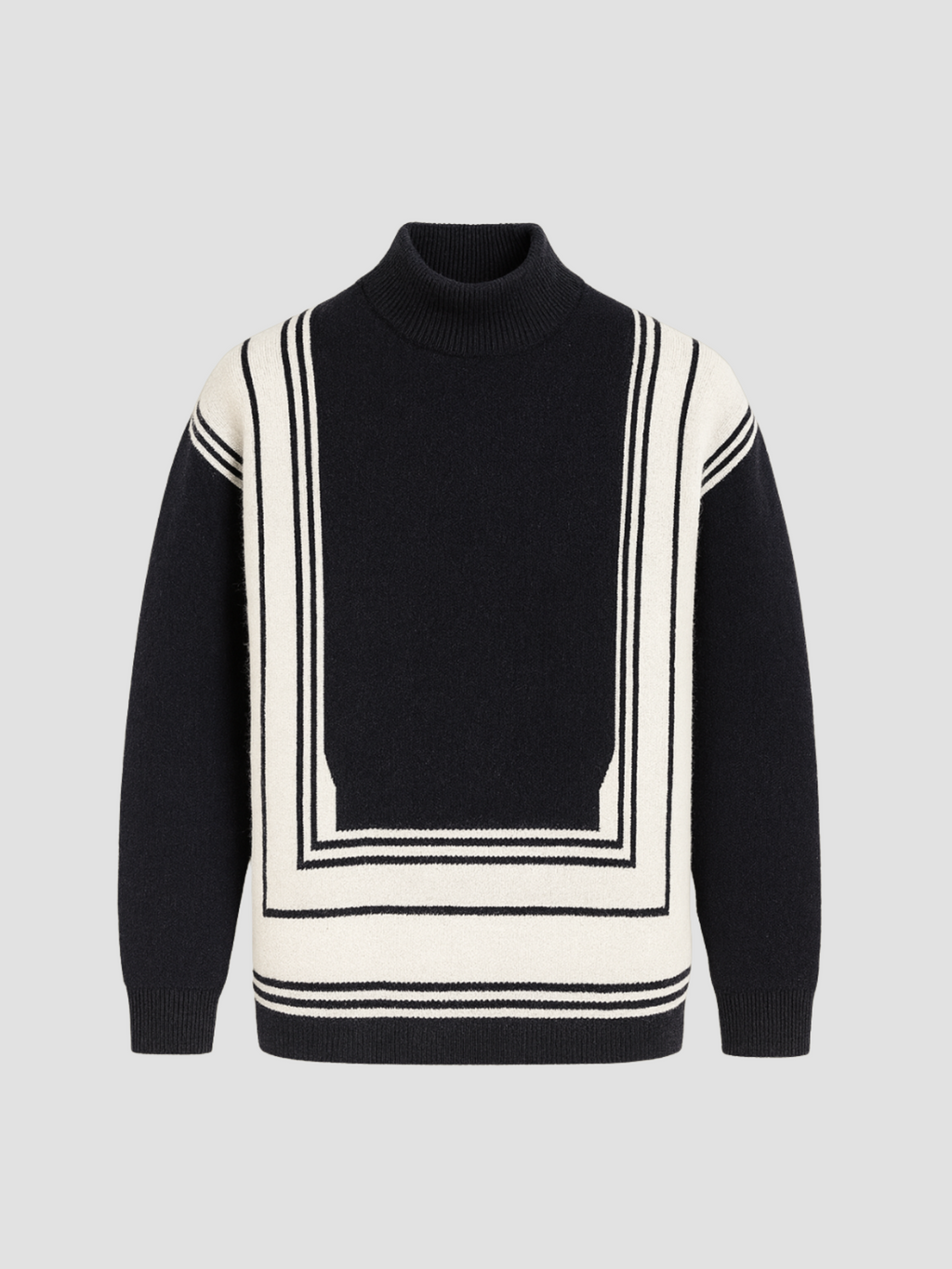 Herren Rollkragenpullover mit Geometrischem Muster 2