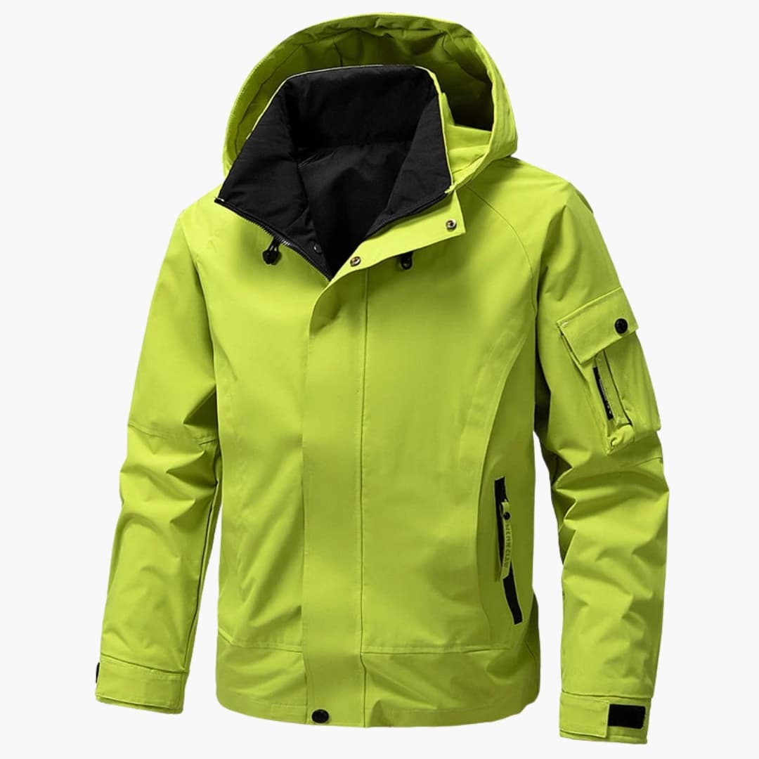 Herren Softshelljacke mit Kapuze und Reißverschlusstaschen 0