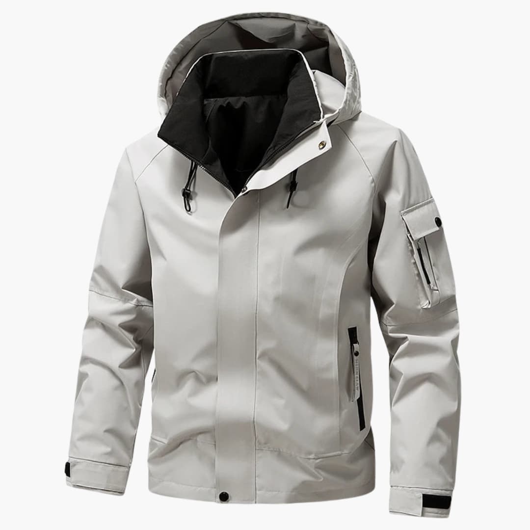 Herren Softshelljacke mit Kapuze und Reißverschlusstaschen 1