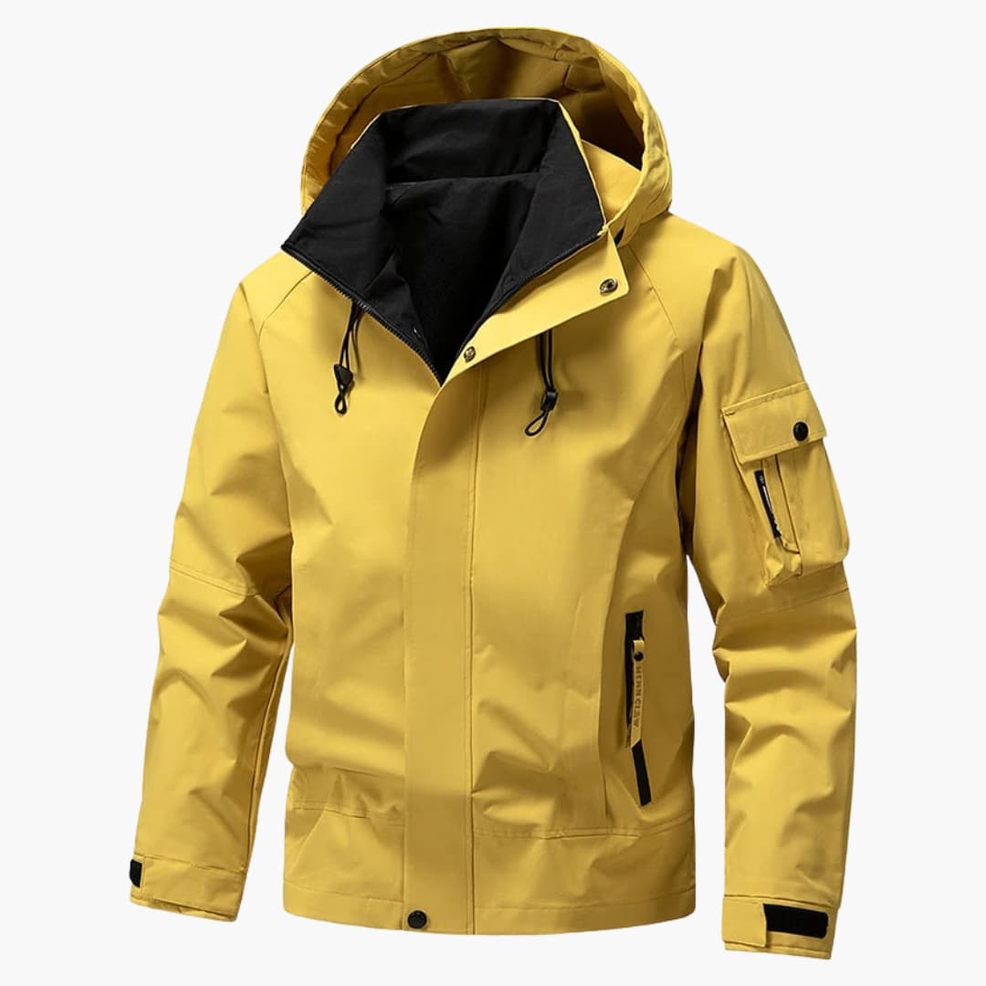 Herren Softshelljacke mit Kapuze und Reißverschlusstaschen 2