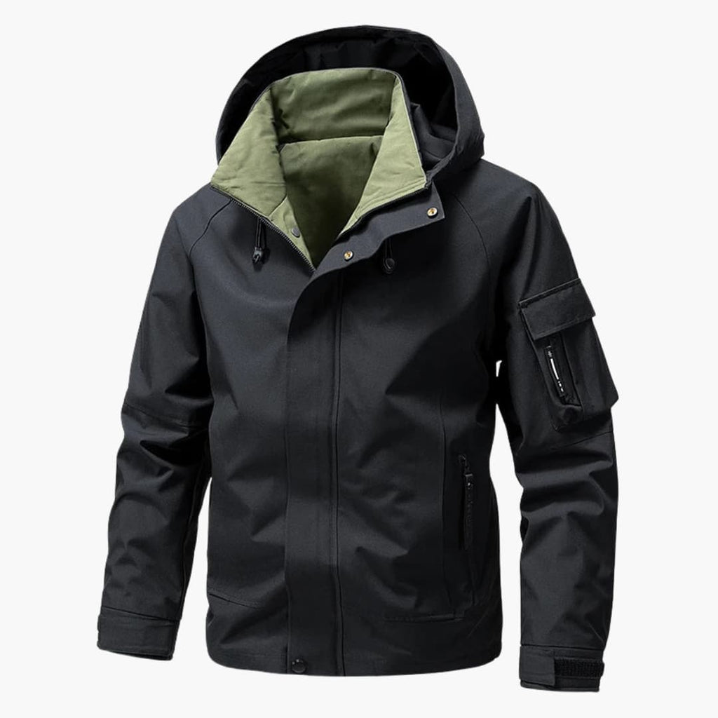 Herren Softshelljacke mit Kapuze und Reißverschlusstaschen 3