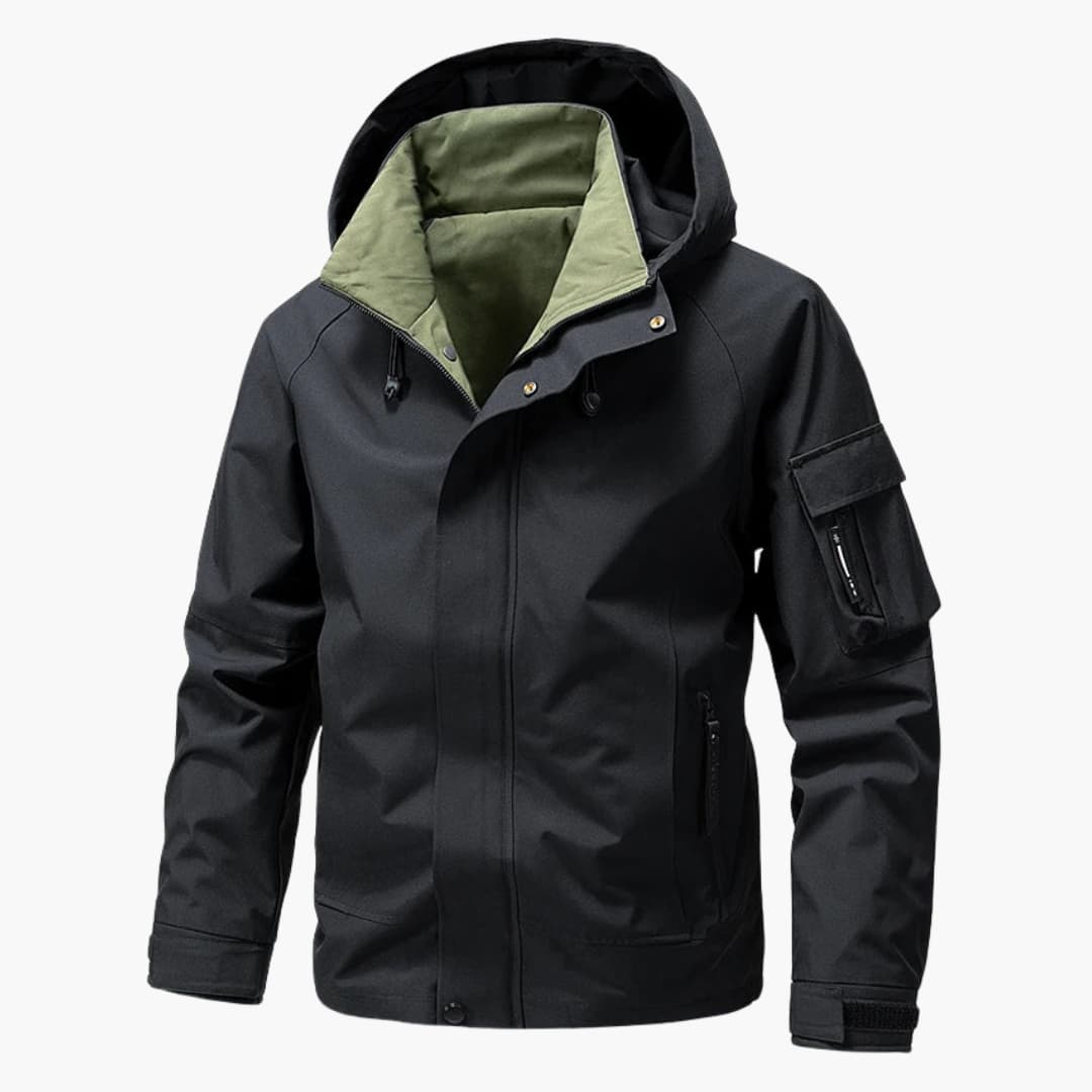 Herren Softshelljacke mit Kapuze und Reißverschlusstaschen 3
