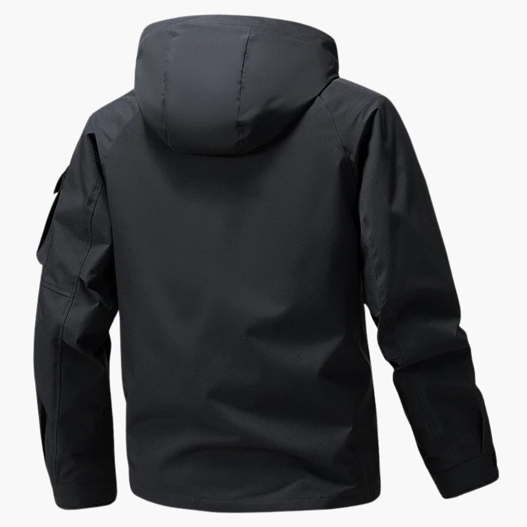 Herren Softshelljacke mit Kapuze und Reißverschlusstaschen 4