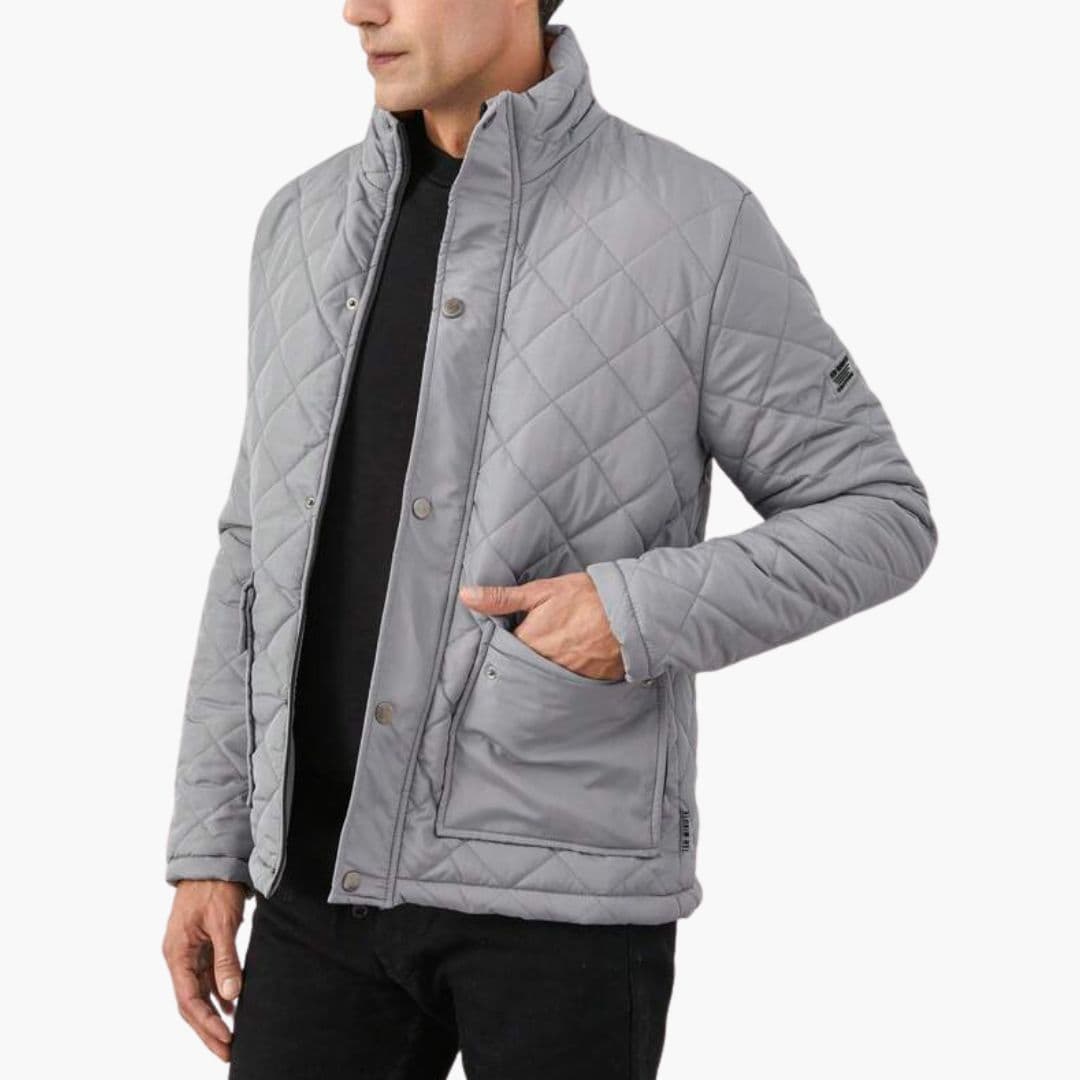 Herren Steppjacke mit Stehkragen und Druckknopfverschluss 3