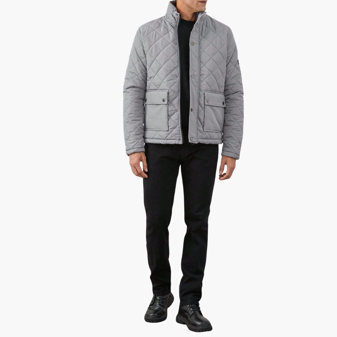 Herren Steppjacke mit Stehkragen und Druckknopfverschluss 5