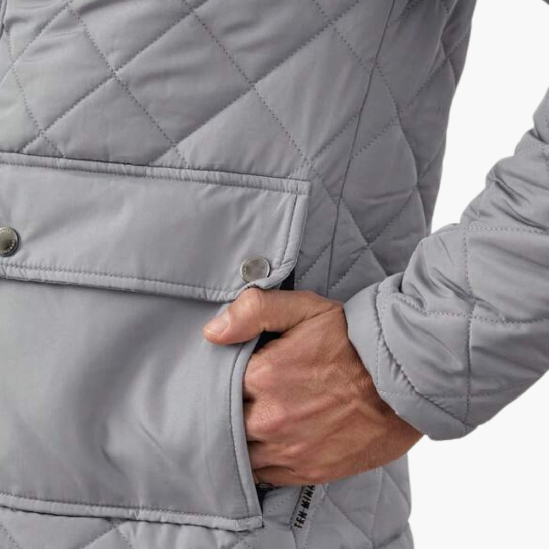 Herren Steppjacke mit Stehkragen und Druckknopfverschluss 6