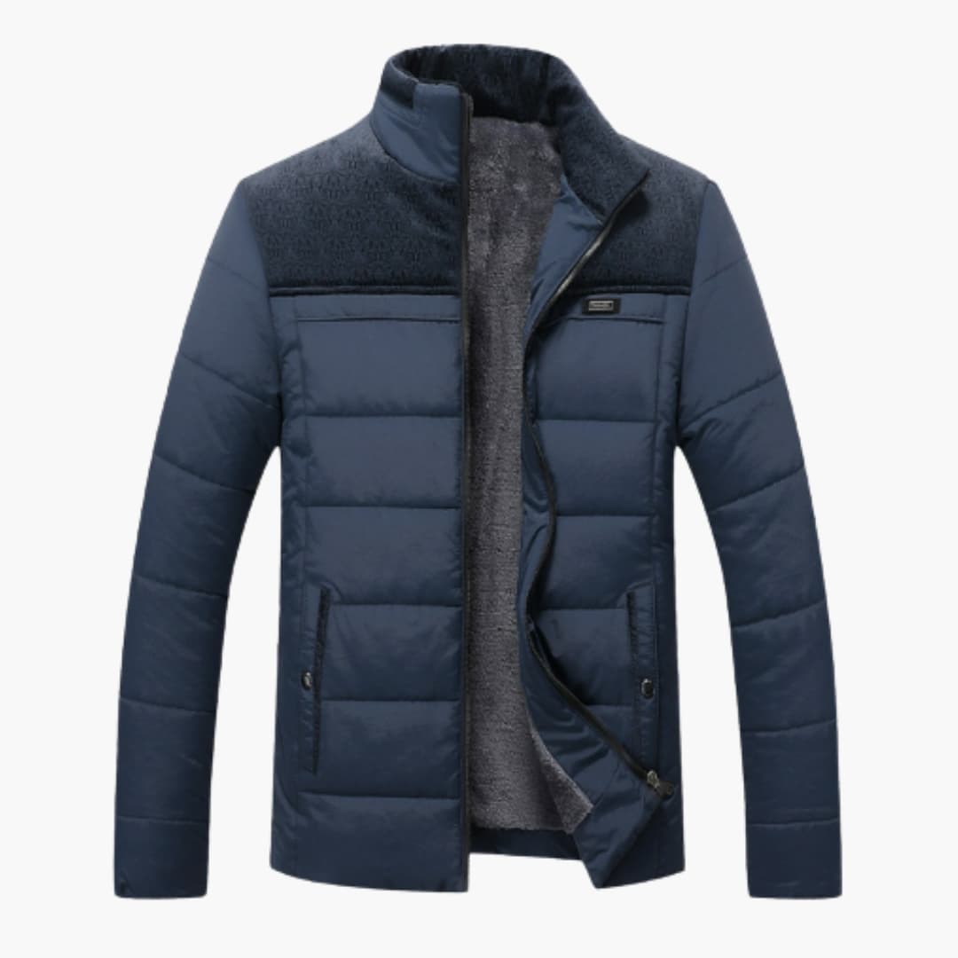 Herren Steppjacke mit Stehkragen und Fleecefutter 1