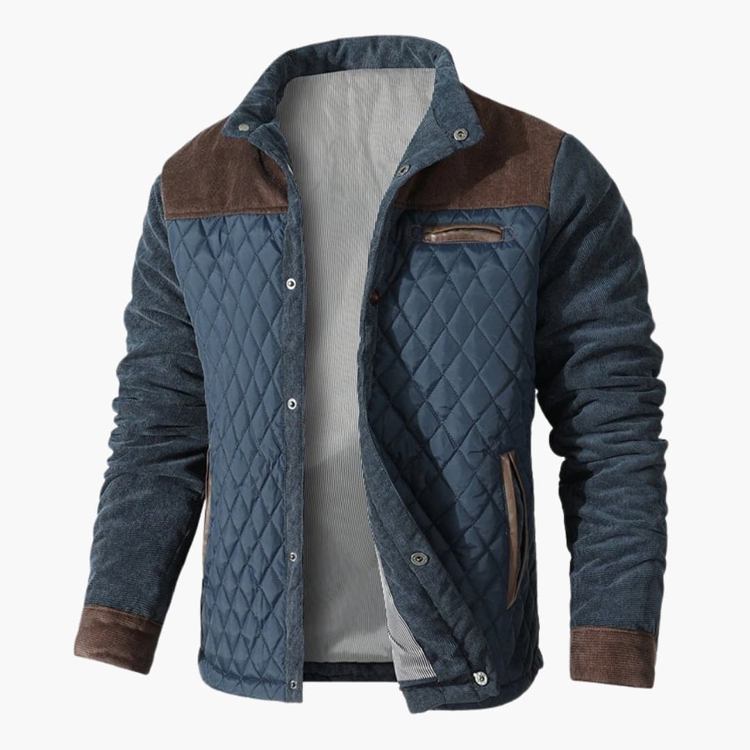Herren Steppjacke mit Stehkragen und Kontrastdetails 0