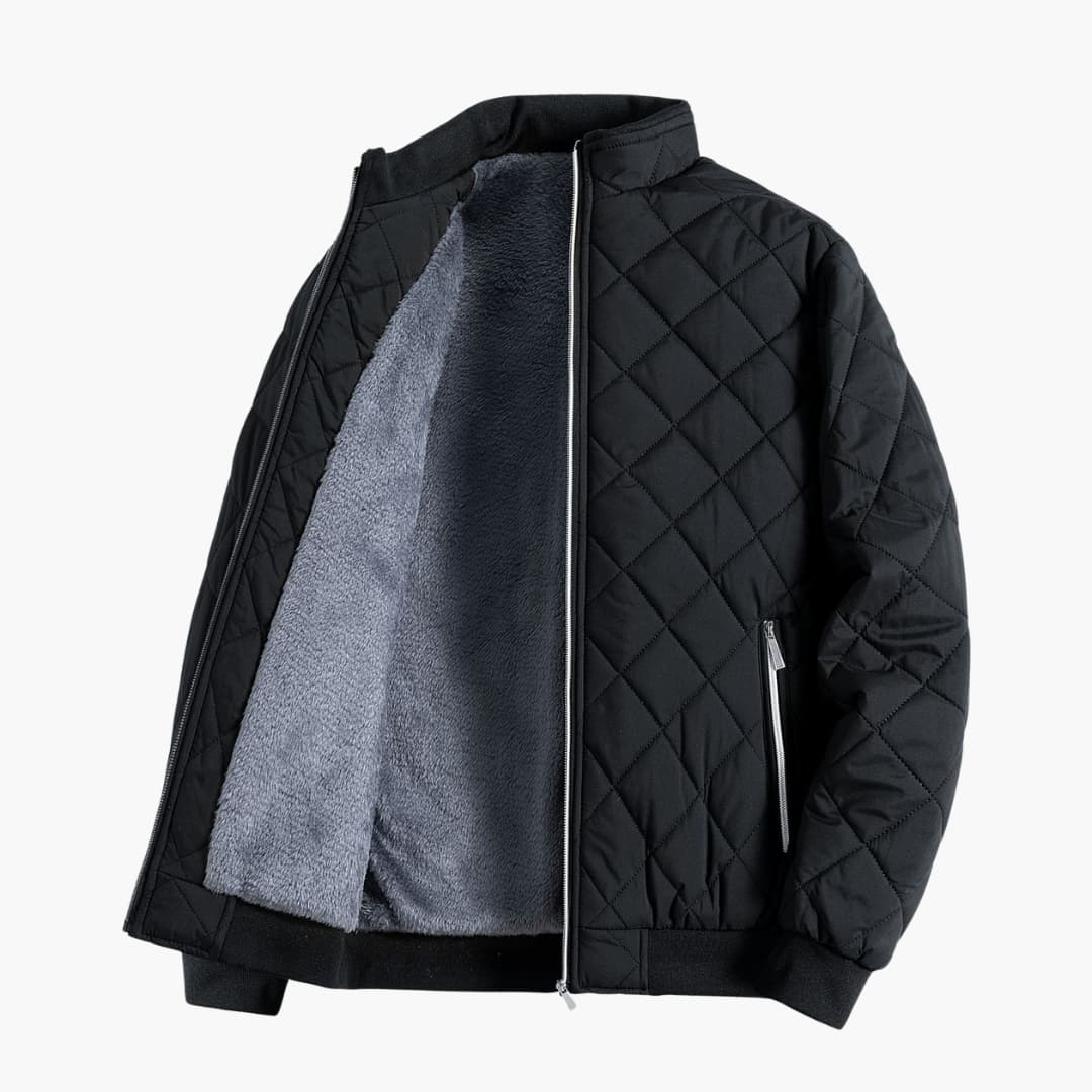 Herren Steppjacke mit Stehkragen und Reißverschluss 0