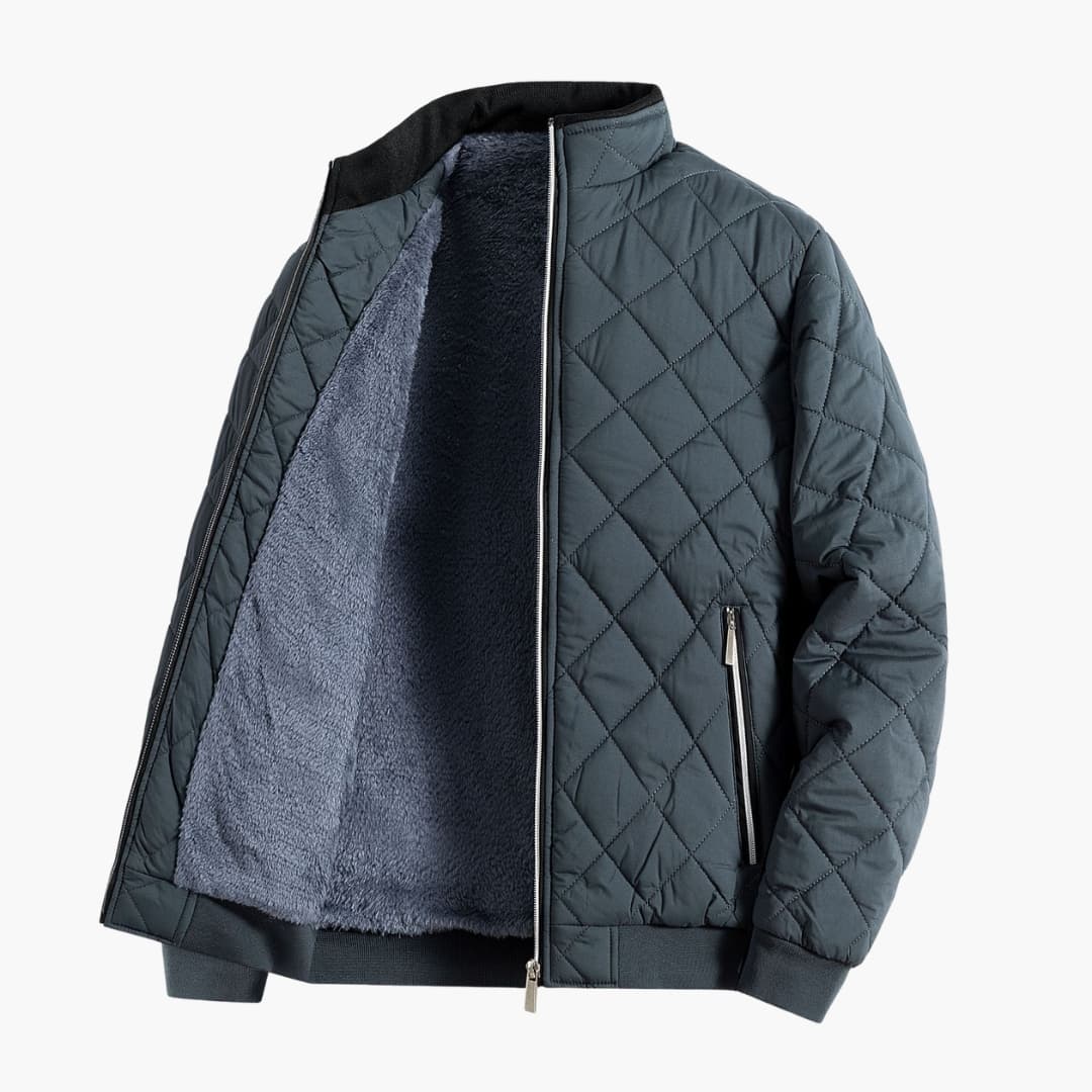 Herren Steppjacke mit Stehkragen und Reißverschluss 1