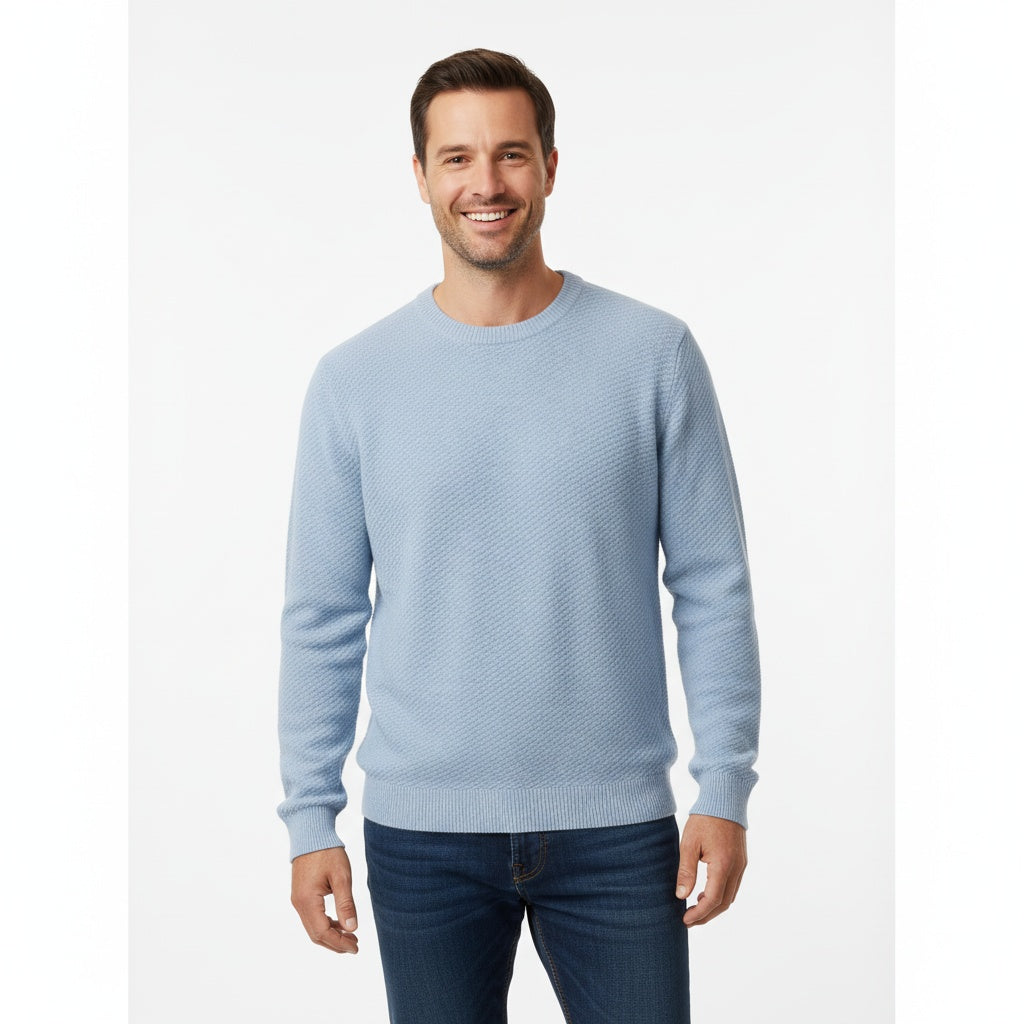 Herren Strick Pullover mit Rundhalsausschnitt aus Feinstrick 8