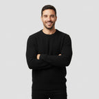 Herren Strick Pullover mit Rundhalsausschnitt aus Feinstrick 9