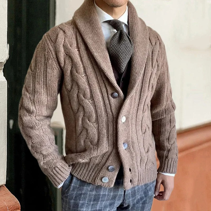 Herren Strickjacke aus Grobem Strick für Winter 0