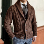 Herren Strickjacke aus Grobem Strick für Winter 2