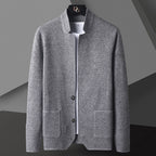 Herren Strickjacke mit Hohem Kragen - Moderne Herren Cardigan 0