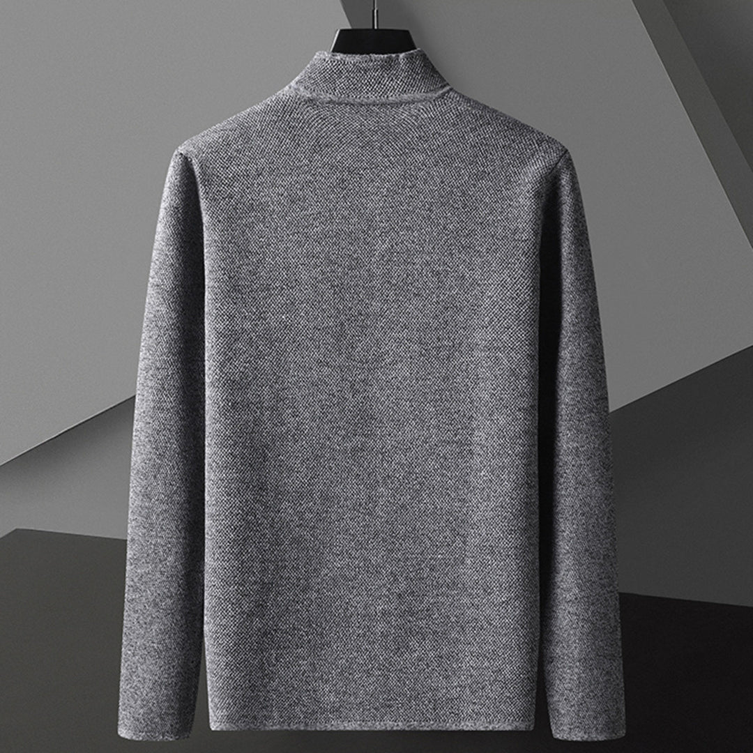 Herren Strickjacke mit Hohem Kragen - Moderne Herren Cardigan 1