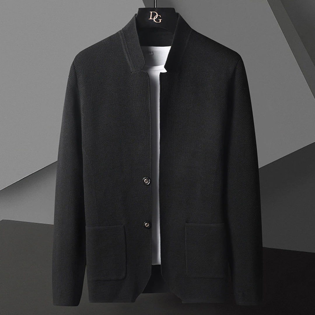 Herren Strickjacke mit Hohem Kragen - Moderne Herren Cardigan 3