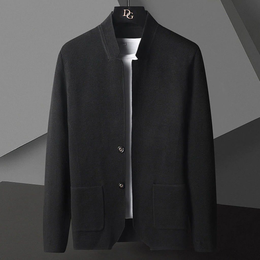 Herren Strickjacke mit Hohem Kragen - Moderne Herren Cardigan 3