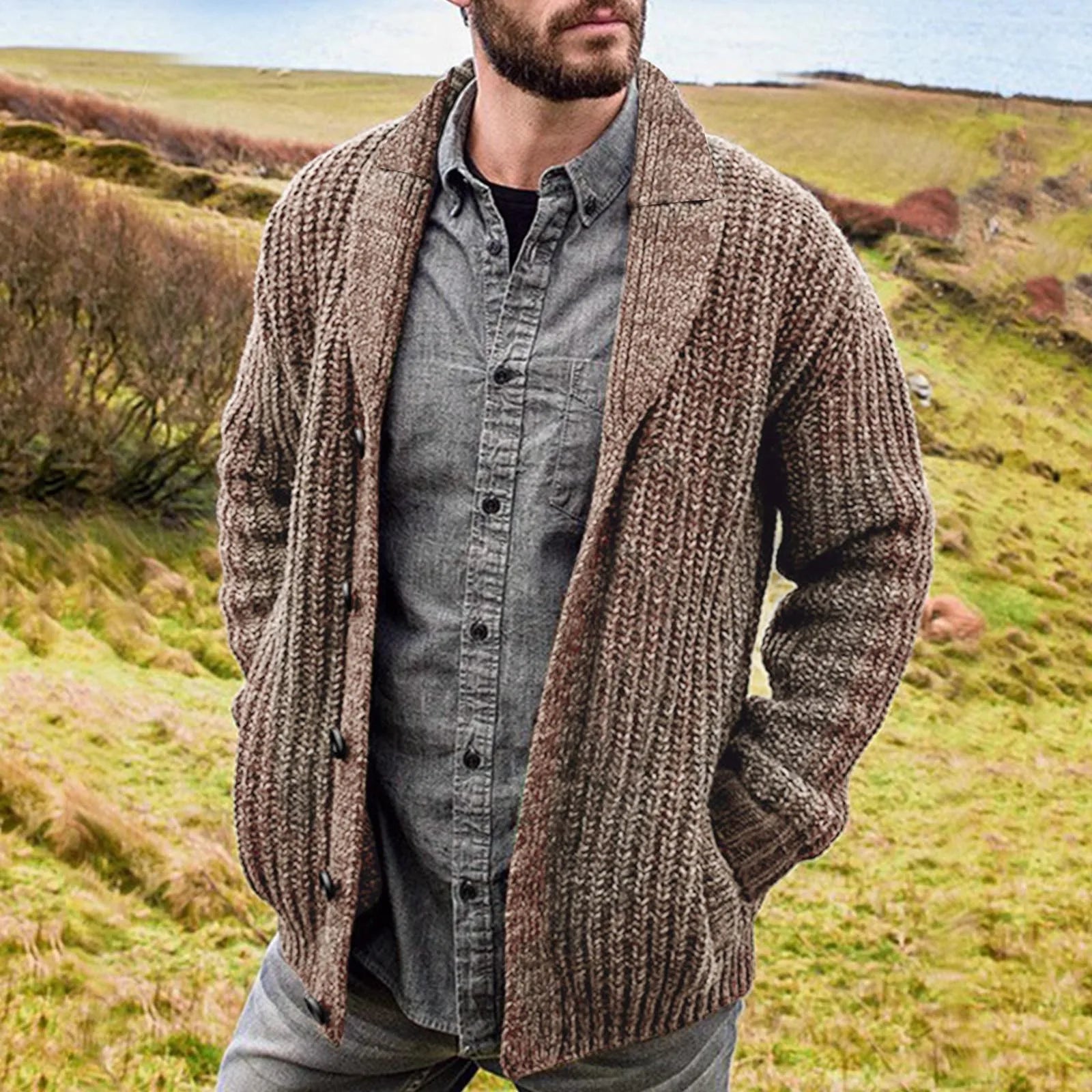 Herren Strickjacke mit Knopfverschluss 3