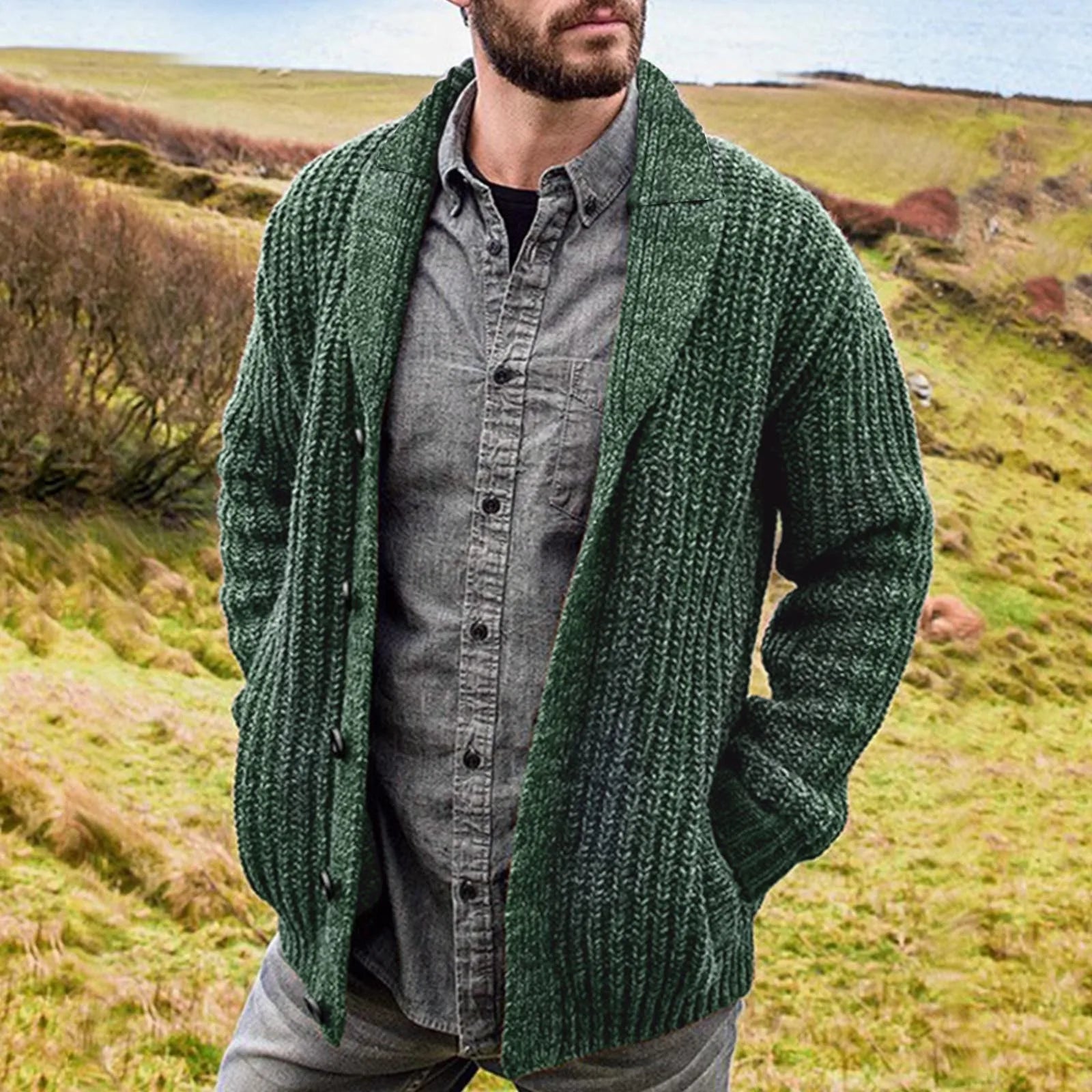 Herren Strickjacke mit Knopfverschluss 6